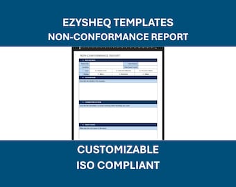 Modèle NCR de rapport de non-conformité - Simple et personnalisable | EZYSHEQ