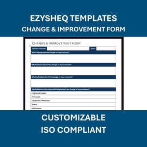 Formuliersjabloon voor wijziging en verbetering: volledig aanpasbaar en ISO-compatibel | EZYSHEQ