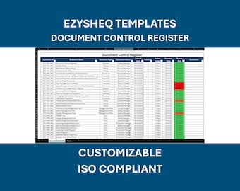 Document Control Register Template - Fully Customizable & ISO Compliant | EZYSHEQ