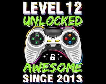 12. urodziny chłopca, poziom 12, gracz, 12-letnia impreza z grą wideo, png, niesamowite od 2013 r., png, 12 lat, png. Pobierz plik PNG