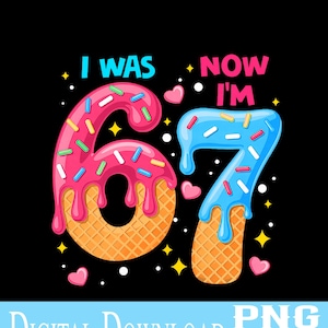 7. Geburtstag PNG, ich war 6 Jetzt bin ich 7 Eis am Stiel