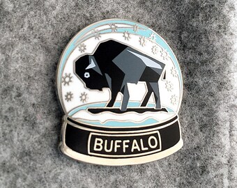 Buffalo Snow Globe Enamel Pin