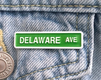 Buffalo Enamel Street Pin - Delaware Avenue