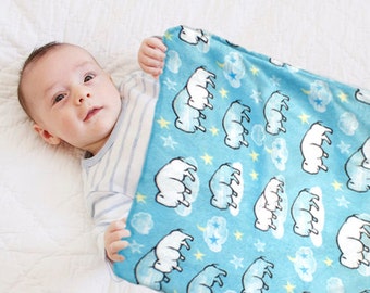 Buffalo Baby Blanket - Blue Minky