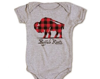 Buffalo Check Baby Bodysuit - Short Sleeve