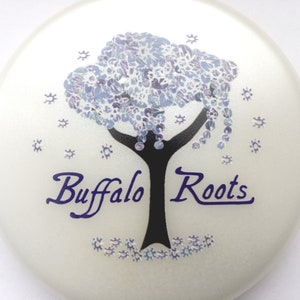New Buffalo Roots White Holiday Ornament Winter Buffalo Tree image 2