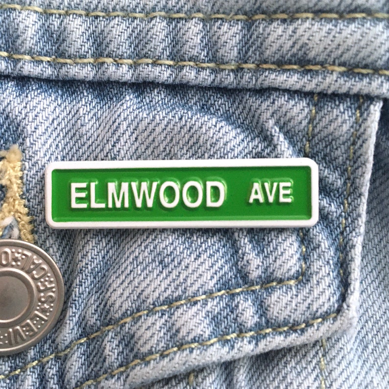 Buffalo Enamel Street Pin Elmwood Avenue image 1