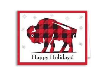 Buffalo Check Holiday Card - Blank Inside