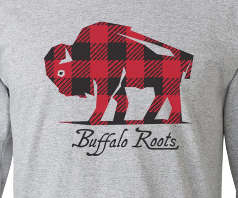 Buffalo Roots SALE! Buffalo Roots - Buffalo Check - Adult Long Sleeve Shirt - Etsy