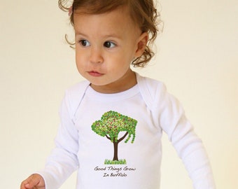 Buffalo Baby Bodysuit - Long Sleeve 'Buffalo Tree'  - 'Good Things Grow in Buffalo'