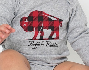 Buffalo Check Baby Bodysuit - Long Sleeve