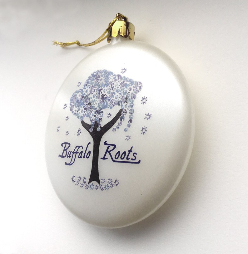 New Buffalo Roots White Holiday Ornament Winter Buffalo Tree image 3