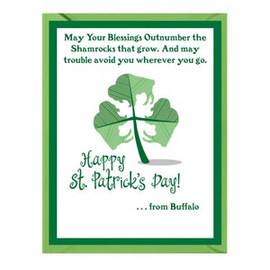 Buffalo Cards St. Patricks and Valentines Day-Blank Buffalo Notecards-SET of 2-Buffalo NY image 2