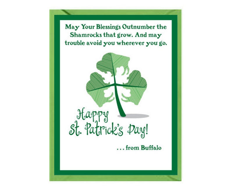 Buffalo Cards St. Patricks and Valentines Day-Blank Buffalo Notecards-SET of 2-Buffalo NY image 2