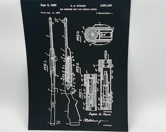 Láminas estampadas con patente del fusil M1 Garand de estilo vintage
