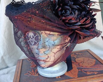 Ship Tophat (goth, Topper, Steampunk, Black, Hat , Pirate 