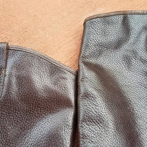 Brown leather riding equestrian boots classic knee hi boots vintage look Jedi LOTR cosplay costume stage or street size 6.5 image 8