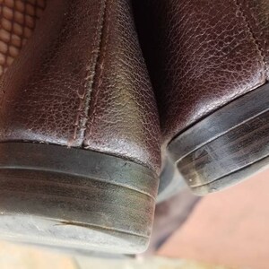 Brown leather riding equestrian boots classic knee hi boots vintage look Jedi LOTR cosplay costume stage or street size 6.5 image 9
