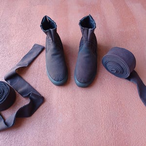 Luke Skywalker Last Jedi costume ankle boots dark brown matching leg wraps puttees Star Wars cosplay adult Custom Made to Order in your size image 8