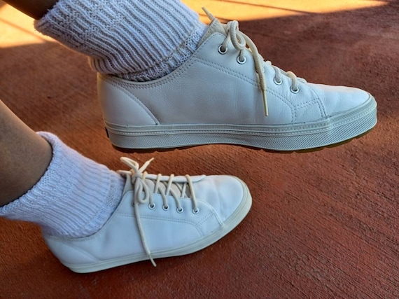 Zapatillas de cuero blanco vintage de barco de - Etsy