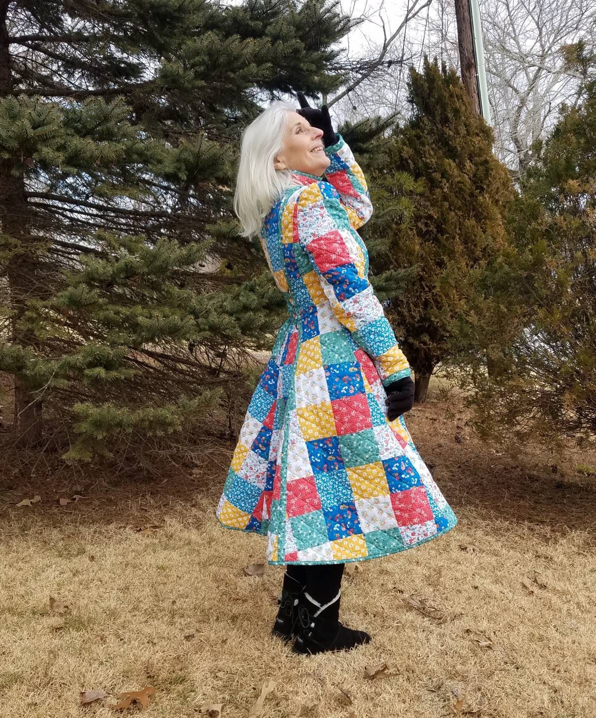 Quilted Patchwork Coat Long Coat Reversible Fantasy Boho 