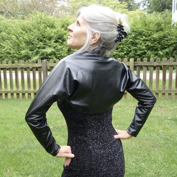 Leather bolero top