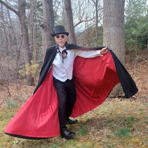 Dracula cape classic Lugosi black with red lining unisex extra long full length