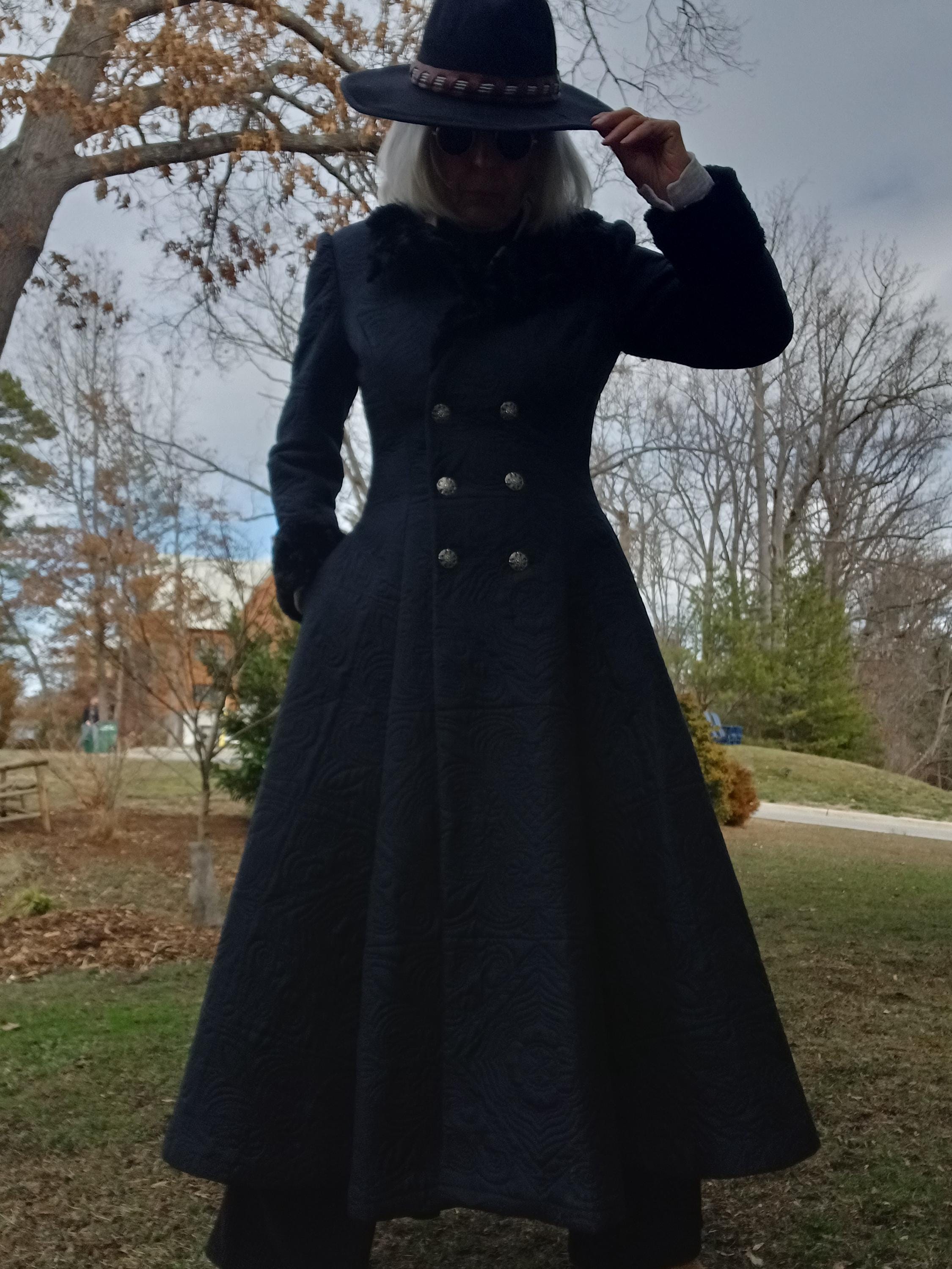 Black Victorian Greatcoat Double Breasted Fit and Flare Romantic