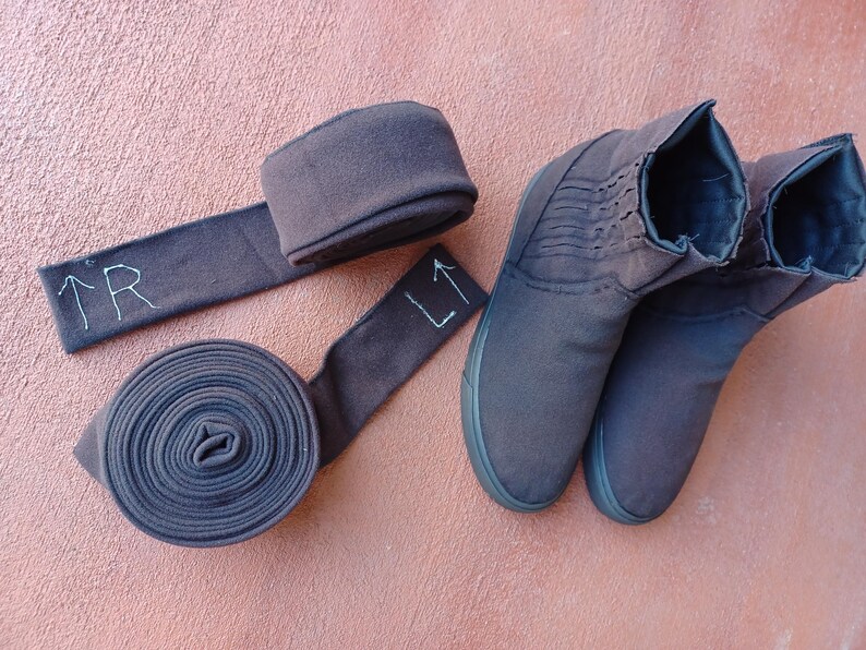 Luke Skywalker Last Jedi costume ankle boots dark brown matching leg wraps puttees Star Wars cosplay adult Custom Made to Order in your size image 18