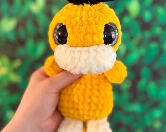 Ready to Ship - Handmade Crocheted  inspired Baby Psyduck Doll Plushie