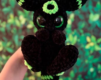Made to Order - Handmade Crocheted Baby inspired Green Umbreon Doll Plushie