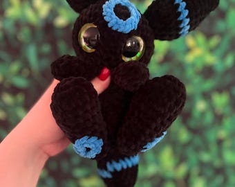Made to Order - Handmade Plushie Fox Inspired by Shiny Umbreon