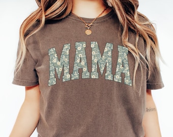 Mama Shirt, Floral Mama Tee, Vintage Floral Mom Shirt, Mothers Day Gift, Cute Mom Shirt, Minimalist Mama Top, Trendy Mom Shirt, Gift for Her