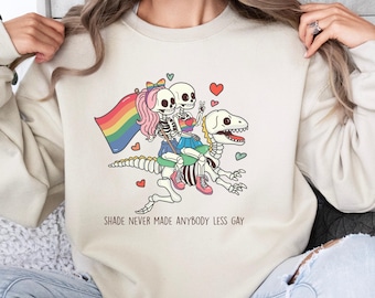 Gay Pride Sweatshirt, LGBTQ Skeleton Crewneck, Funny Pride Sweatshirt, Pride Month Gift