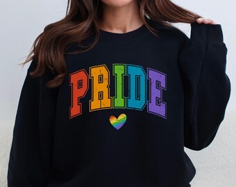 Pride Sweatshirt, LGBTQ Pride Sweater, Rainbow Pride Crewneck, Gay Pride Sweatshirt, Pride Month Outfit, LGBTQ Gift