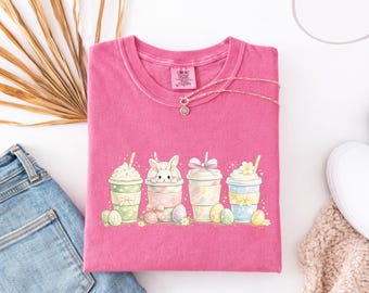 Easter Bunny Shirt, Pastel Bunny Tee, Spring Bunny Graphic Shirt, Girly Easter Outfit, Aesthetic Bunny Shirt