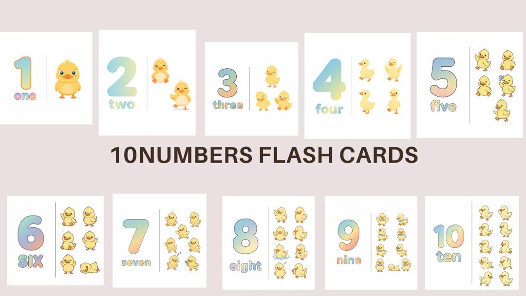 Printable Duck Number Flashcards 1–10 | Counting Cards for Kids ...