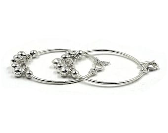 925 Sterling Silver Kids Round / C-Shaped Anklet / Bracelet - Style#03