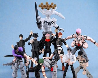 Zestaw figurek Jujutsu Sorcerers, kolekcjonerski model anime, z możliwością ustawiania pozycji