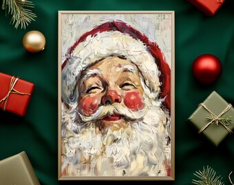 Vintage Santa Portrait, Cozy Christmas Decor (Digital Download) ER22
