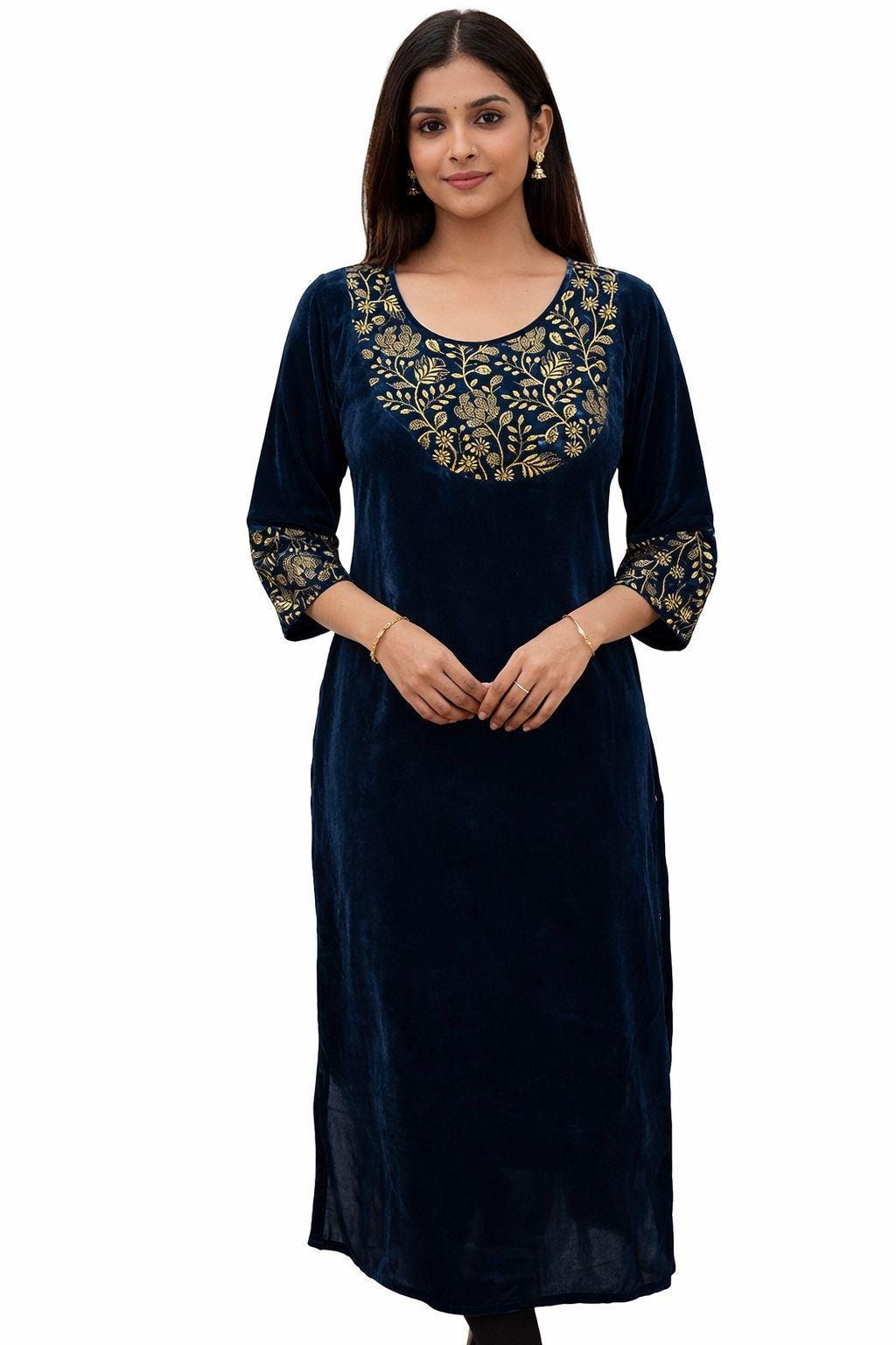 blue velvet tunic dress Elven Blue Velvet Bell Sleeve Dress S main image 0