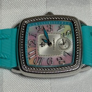 *GREAT GIFT *Rare Judith Ripka Silicone Neon Green Silver Watch Judith Ripka Green Wristwatches for sale | eBay main image 4