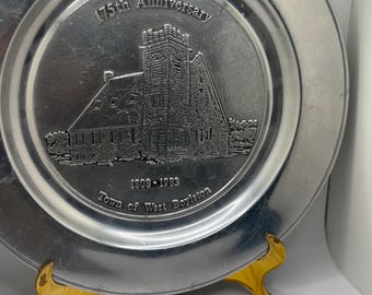Placa conmemorativa de Wilton Armetale – 175.º aniversario de West Boylston (1808-1983) / Pieza de exhibición de 28 cm