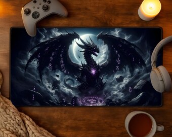 Dark Dragon Gaming Mousepad XL | Fantasy Large Desk Mat