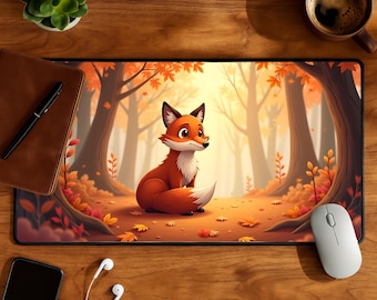 Fox Desk Mat | Large Forest Fox Mouse Pad