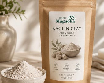 Rein Weißes Kaolin Tonerde Pulver für empfindliche Haut, Sanfte DIY Gesichtsmaske, Kosmetische Tonerde