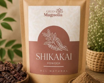 Bio Shikakai Pulver | Natürliche pflanzliche Haar- und Hautpflege | Grüne Magnolie Botanisches Ritual