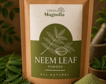 Bio Neemblatt-Pulver für Haut- & Haarpflege | Grüne Magnolie Botanisches Ritual
