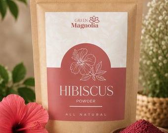 Bio Hibiskus Pulver für die Haut- und Haarpflege | Grüne Magnolie Botanisches Schönheitsritual