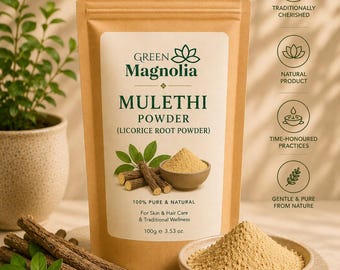 Reines Mulethi-Pulver, Süßholzwurzel für die hautaufhellende Gesichtsmaske, natürliches botanisches Peeling